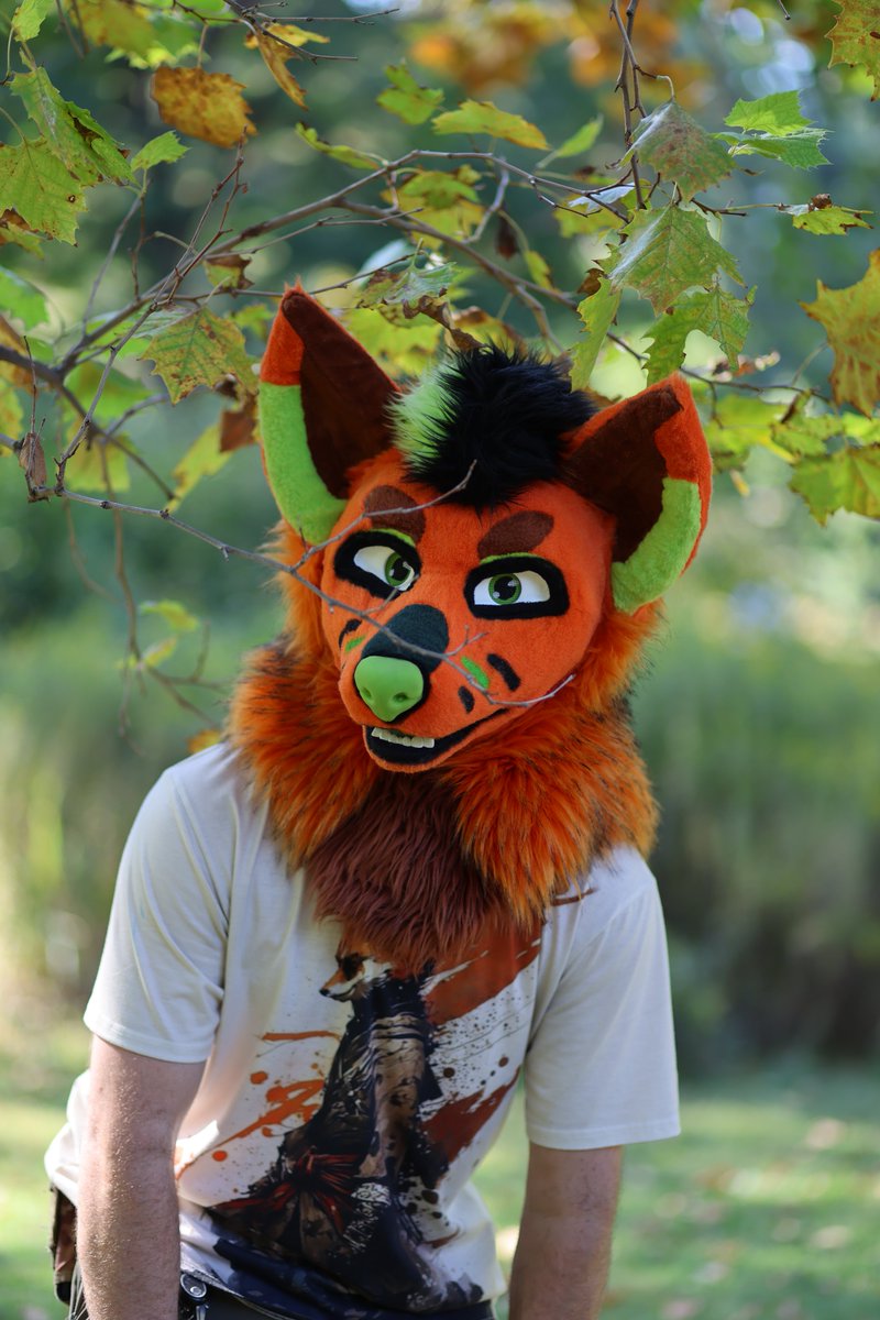 PyrotheWarFox's tweet photo. I love how autumn colors match with my fursuit. 😁 #furry #furrycommunity #furryfandom https://t.co/K489JoIGoe