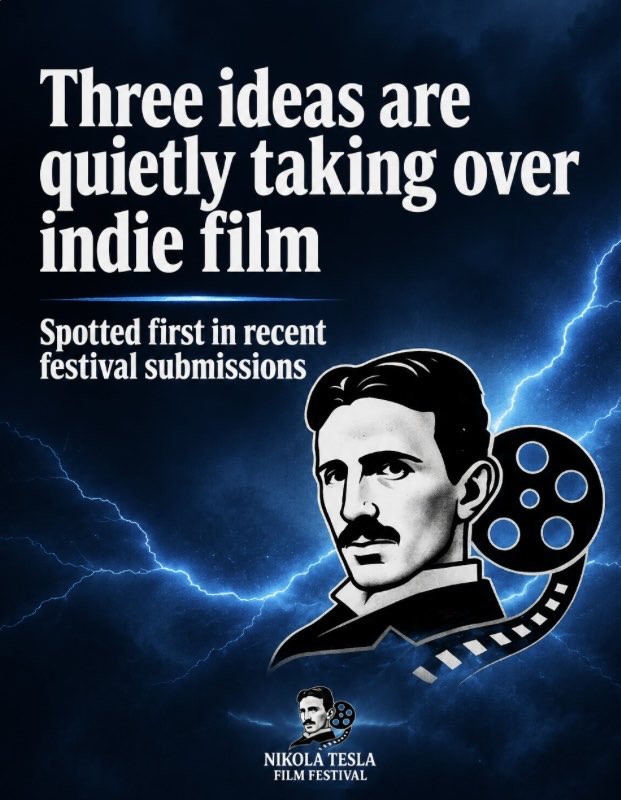 NikolaTeslaFF's tweet photo. We’re watching where independent cinema is headed, and it’s showing up in our submissions first. Filmmakers are pulling AI into the storytelling process as a collaborator, and they’re making invention itself the subject. 
Filmmakers, if your work is pushing these boundaries, we want to see it. 
Submit your film and find out where your story fits in this wave. #FilmFestival #IndependentFilm #Filmmakers #NikolaTeslafilmfestival #LasVegasFilm