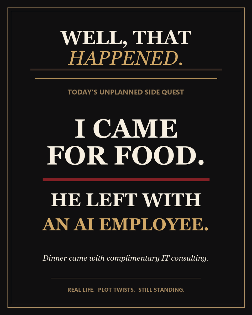 ThatHappened12's tweet photo. Well, That Happened. 🤦‍♀️😂

Went out to eat with friends, planning to mind my own business. Naturally, I asked one why he was so far behind on billing.

Then I asked the dangerous question: Why aren't you using AI to do that for you? 🧵 https://t.co/U2D6kQOUdS