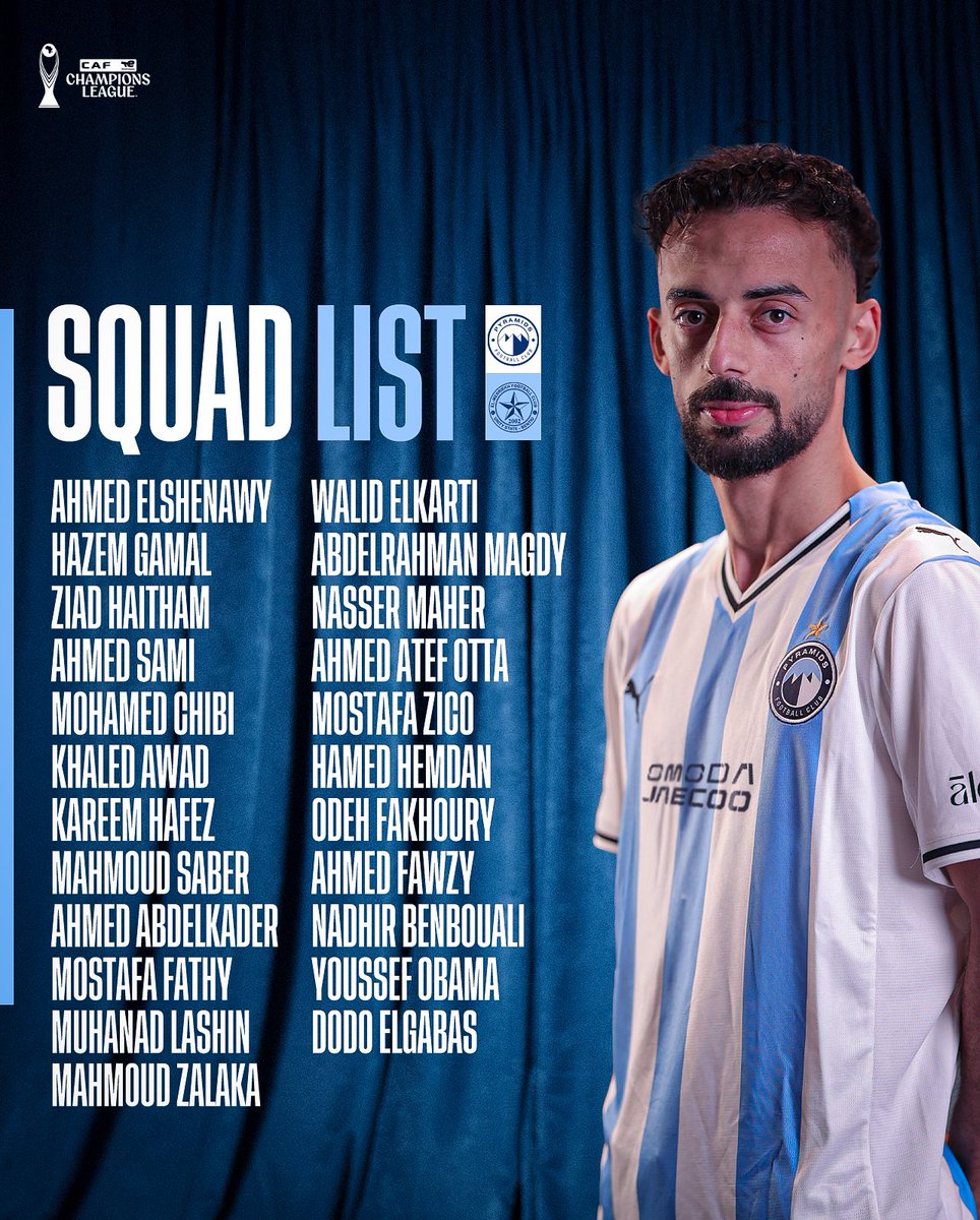 pyramidsfc's tweet photo. قائمة الفريق لمواجهة المريخ بانتيو غدًا 📄

#بيراميدز | #ملوك_الكرة https://t.co/w6YBUQzGtU