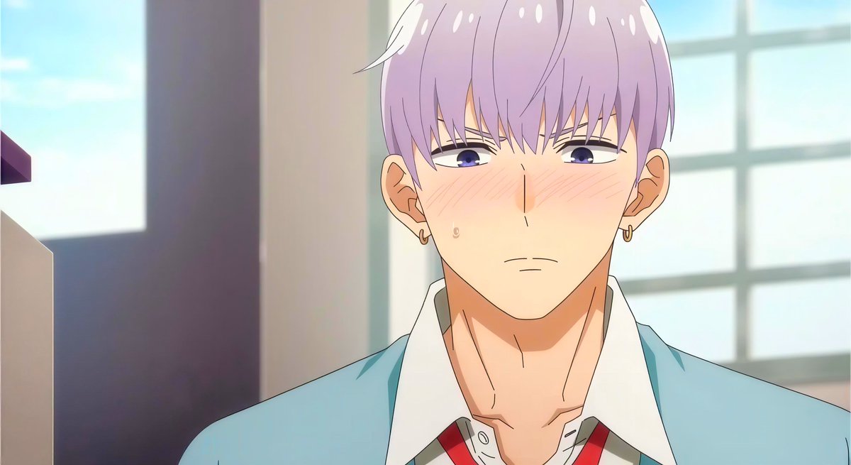 uchinodaily's tweet photo. Aprecieran tu cara de enamorado aunque seas torpe y no te des cuenta fue lo mejor e visto hoy.🩵😭

#うち弟アニメ https://t.co/e35FdVv9s2