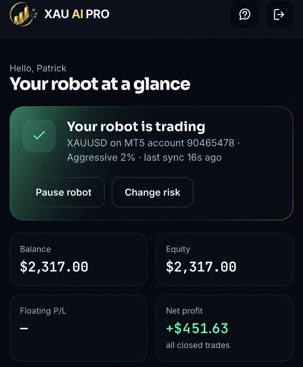 Reda_ProTrading's tweet photo. One of our XAU AI PRO clients just finished the week with +$451.63 in net profit 🔥

Your account. Your broker. Our technology.

📩 DM us to get started
https://t.co/xMPrRabIG6

#usa #تداول #صفقات #الذهب #قطر #السعودية #canada #Australia https://t.co/9V8aSk01ii