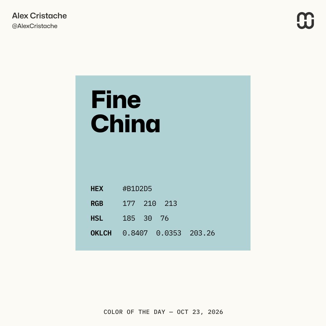 AlexCristache's tweet photo. As promised, since yesterday we missed the #ColorOfTheDay entry due to health issues, today we get to entries.

"Really Romantic" – C2B1C5
"Fine China" – B1D2D5

Go through the images for each individual #ColorRamp. https://t.co/rspEor0ltX