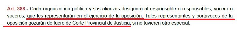 PrisSchettini's tweet photo. 🚨URG: El Juez Harry Rodolfo Navarrete Vélez, NO tenía competencia para pasar la audiencia de formulación de cargo y dictar Prisión Preventiva para @LuisaGonzalezEc

TODO ES NULO, la investigación debía ser  realizada por el Fiscal Provincial de Pichincha y la audiencia de formulación de cargos debía realizarla el Presidente de la Corte Provincial de Justicia de Pichincha.

#LuisaGonzález y @ecuarauz son voceros de la @RC5Oficial como oposición declarada en el CNE.

El Código de la Democracia en su artículo 388 señala: “Que cada Organización Política y sus alianzas designarán al responsable o responsables, vocero o voceros que les representarán en el ejercicio de la oposición. Tales representantes o portavoces de la oposición GOZARÁN DE FUERO DE CORTE PROVINCIAL DE JUSTICIA…”

Así o más claro TODO ES NULO, lo que ocurrió con Luisa es ILEGAL, pero como vivimos en una DICTADURA la justicia NO existe.
#FuerzaLuisa #TodosConLuisa #LibertadParaLuisa #LuisaNoEstaSola