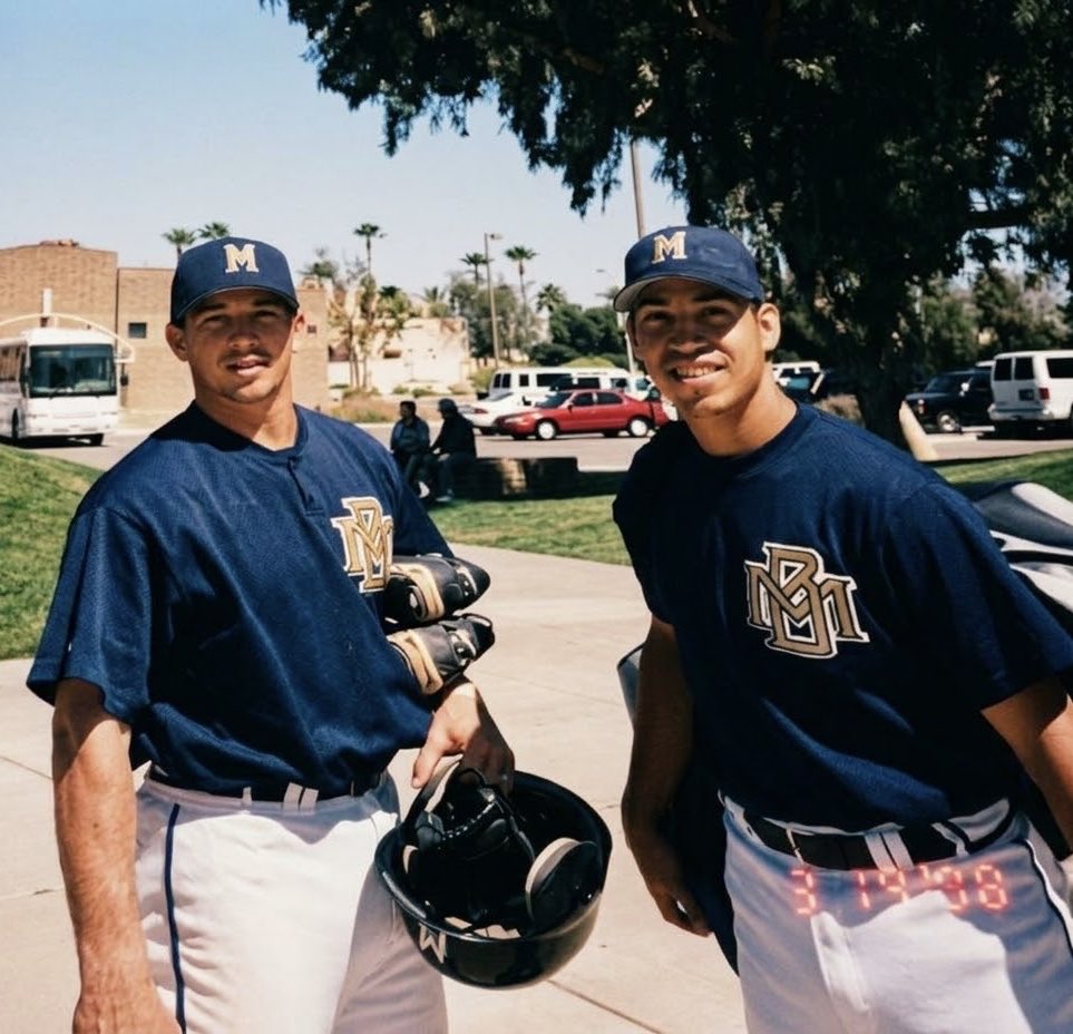 forceout's tweet photo. Both Forceout coaches @CoachFrank01 and Lee Jaramillo went to spring training together in ’99, with the @Brewers along with @JsonJara23 also having a short stint in the organization. Safe to say, they all bleed Brewer blue! LET’S GO, BREWERS! ⚾️🍻 https://t.co/8y9qEcXyaq