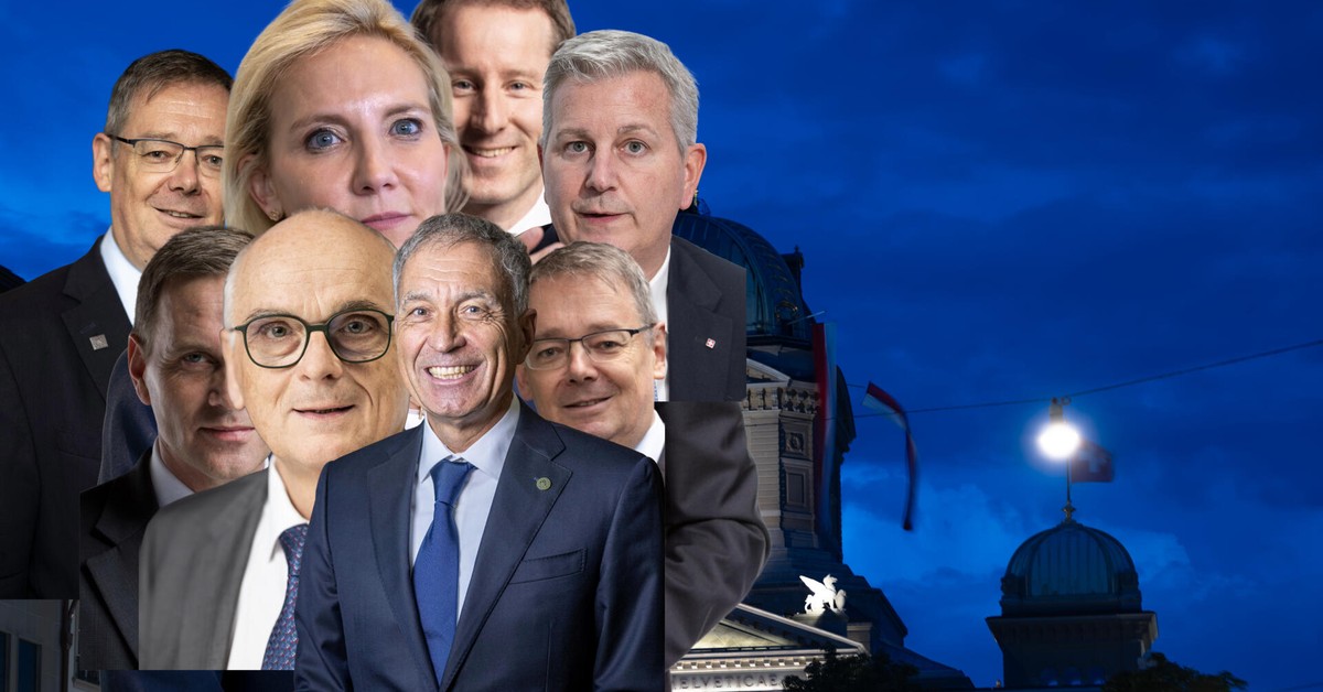 Blickch's tweet photo. Von Aeschi bis Wyssmann: Für die Nachfolge von Guy Parmelin melden sich gleich acht SVP-Mitglieder. Wo liegen ihre Stärken? Wo fallen sie ab? Blick stellt die Zeugnisse aus. https://t.co/geADGOJMOT https://t.co/gpeMYyYT7m