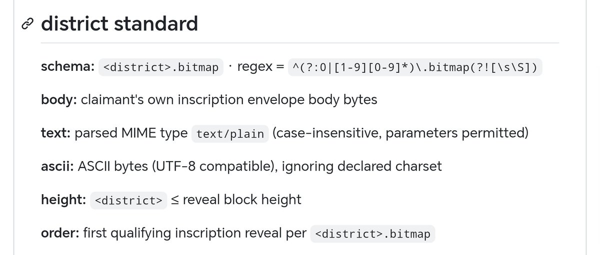 blockamoto's tweet photo. The Bitmap Standards

I've just published bitmap GitHub, with the refined Standards for Districts and Parcels. It serves to clarify any grey areas.

https://t.co/FoH3WjQ4KU

If there are any questions that cannot be answered by the wording of these two standards, then there is still work to do.

You can read my rationale in the audit branch, including pages for standard and non-standard rules in historic indexer audits.