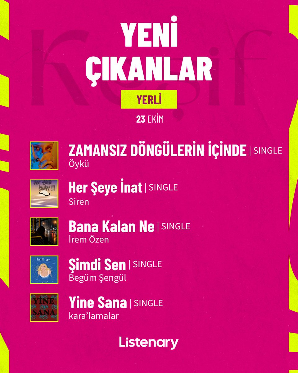 Listenary's tweet photo. Bu hafta yayınlanan yeni albüm ve şarkıları senin için bir araya getirdik. 🥂

Senin favorin hangisi? https://t.co/vC4FiQftKz