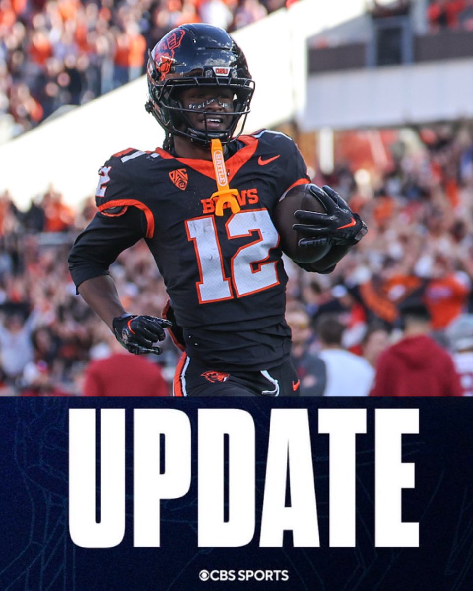 mzenitz's tweet photo. Oregon State star freshman receiver Jesse Legree has announced via @CBSSports/@247Sports that he’s staying at OSU instead of entering the transfer portal after the season.

Puts an early end to transfer speculation. Ranks first nationally in receiving yards and receiving TDs.

https://t.co/USu2bSv66k