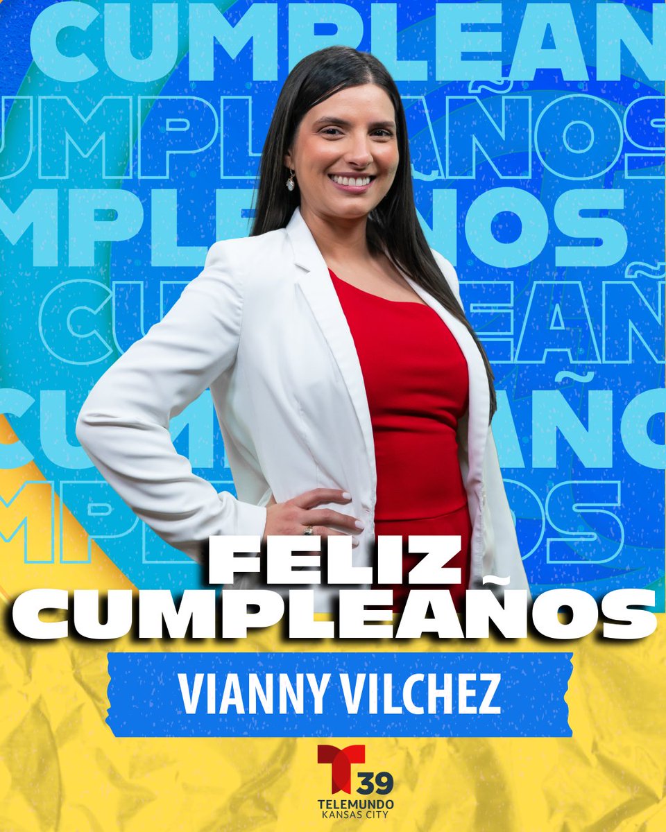 TelemundoKC's tweet photo. 🎉🎂 ¡Hoy estamos de celebración!
✨ ¡Feliz cumpleaños @VianVilchez! Nuestra reportera de Acceso Total, celebra hoy un año más de vida. 🥳❤️

Que este nuevo año llegue cargado de alegrías y sueños cumplidos. https://t.co/IDdFDymYIx