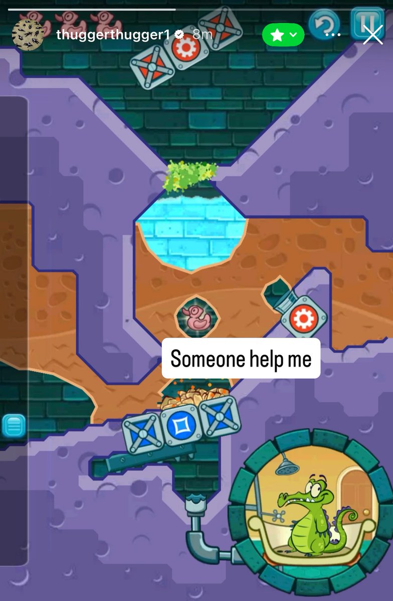 DailyNoud's tweet photo. Young Thug shares that he is stuck on the Steam Journey level in Where’s My Water? according to his close friends IG story 💧 https://t.co/hQ2Vc58o9W