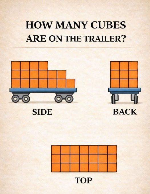 Lyuba_211's tweet photo. Can you figure out how many cubes are loaded onto this trailer? https://t.co/LvHqHXIIt8