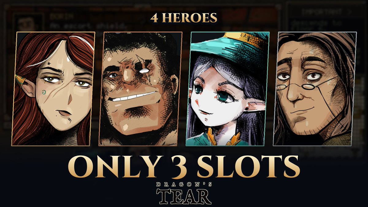 Bogu_CEO's tweet photo. I’ve spent the last two weeks reworking the heroes in Dragon’s Tear. New skills, a reworked UI, companion quests and ghosts to fight.

My first devlog is up! Four heroes, three party slots, and I left the paladin at the inn when I needed her.

Link in comment. https://t.co/0uXCYBhUXD