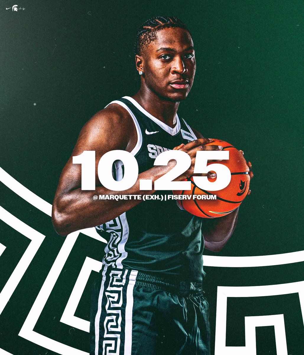 MSU_Basketball's tweet photo. Exhibition matchup with Marquette on Sunday 🏀 https://t.co/2n5gabOl65