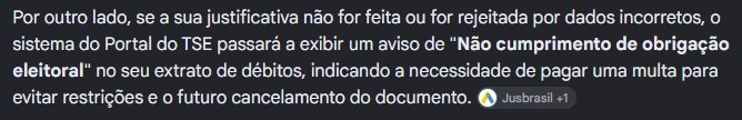 allanbalb's tweet photo. @algmsemfuturo @alequifu @Portal_Insider aconselho a fazer biometria pra usar o e-titulo e justificar por lá, pelo visto a justificativa do seu pai não foi aceita. https://t.co/63kEmLQI0M