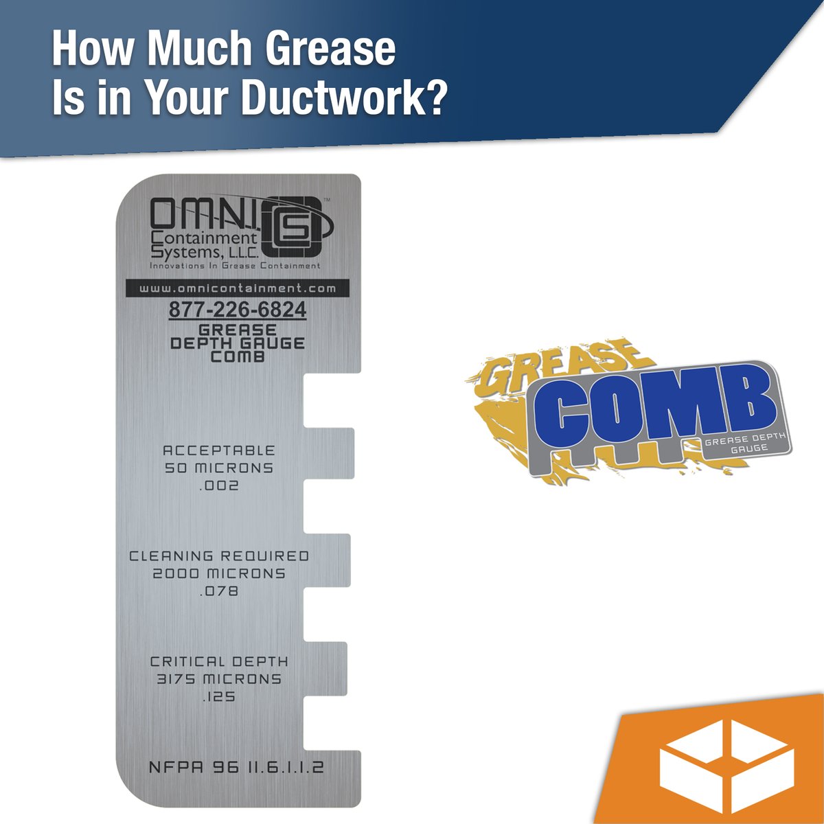 omni_supply's tweet photo. Quickly measure grease buildup with the Omni Grease Comb®. Know when cleaning is critical. Equip your toolkit: https://t.co/xejjn4QWeH
#FirePreventionMonth #GreaseComb #OmniSupply #NFPA96 #FireSafety #CommercialKitchen #ExhaustCleaning https://t.co/BOUaTKEh5t