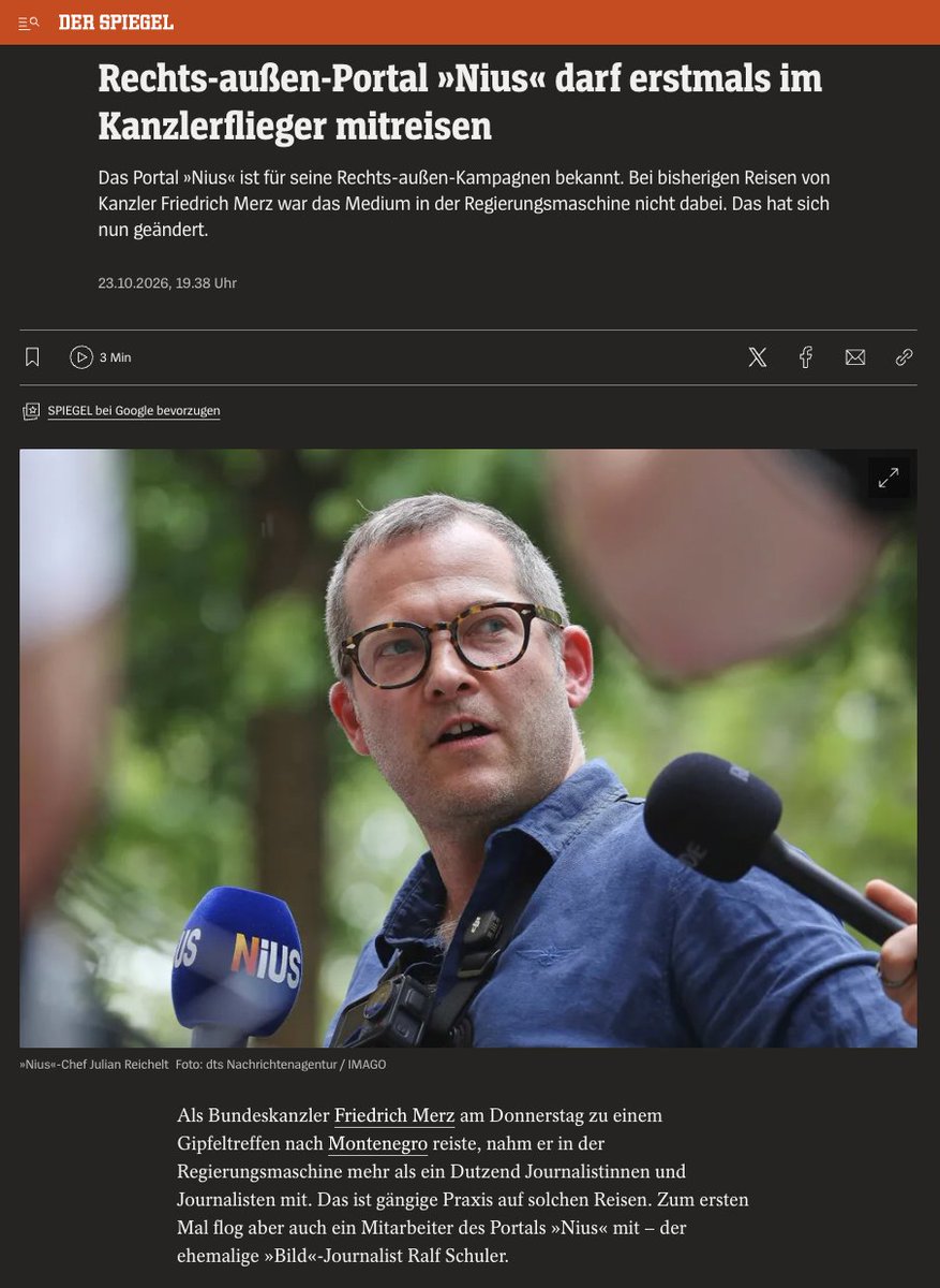 NilsAhrDE's tweet photo. Ralf Schuler von "NIUS" ist erstmals im Regierungsflieger von Bundeskanzler Merz mitgeflogen https://t.co/c5Ni4ynCkm
