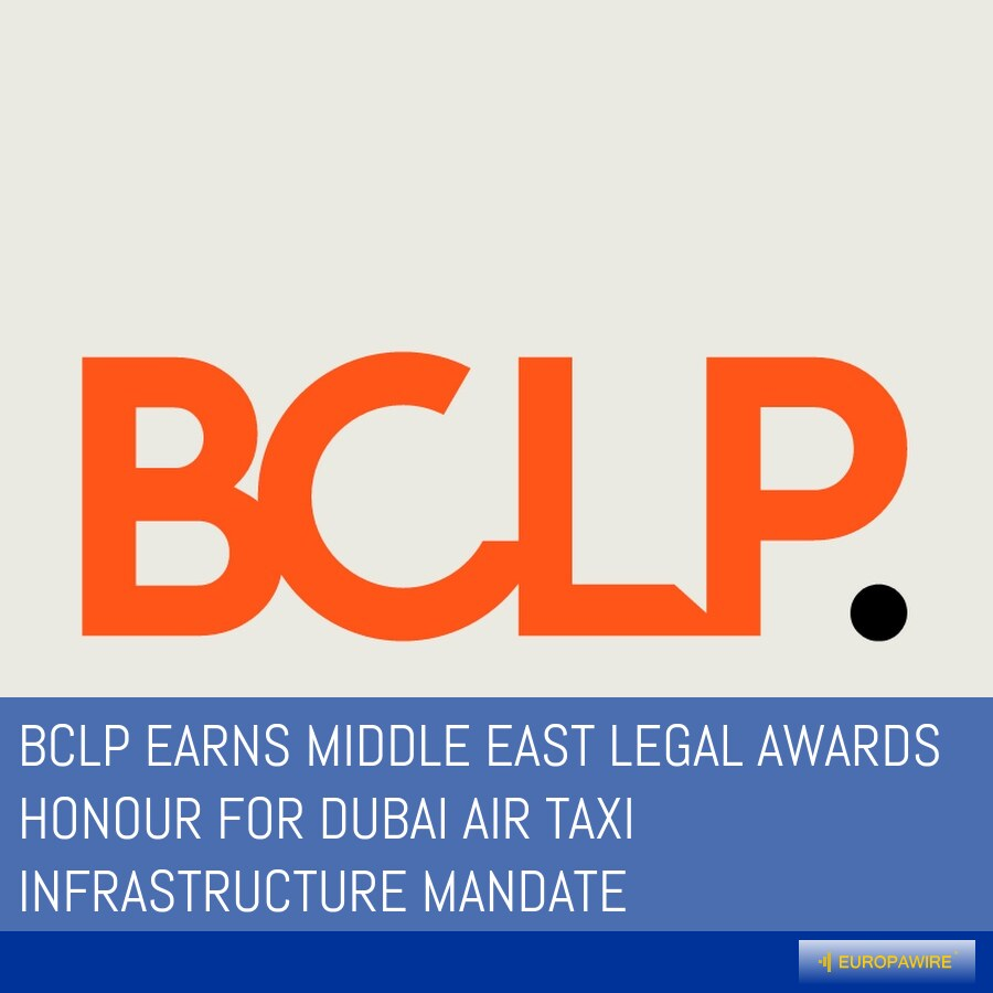 europawire's tweet photo. BCLP recognised for UAE legal support on commercial vertiport development https://t.co/SKRrEpZLjO #BCLP #MiddleEast #Legal #Awards #Dubai #airtaxi @BCLPlaw https://t.co/6JJXhDIJ6g