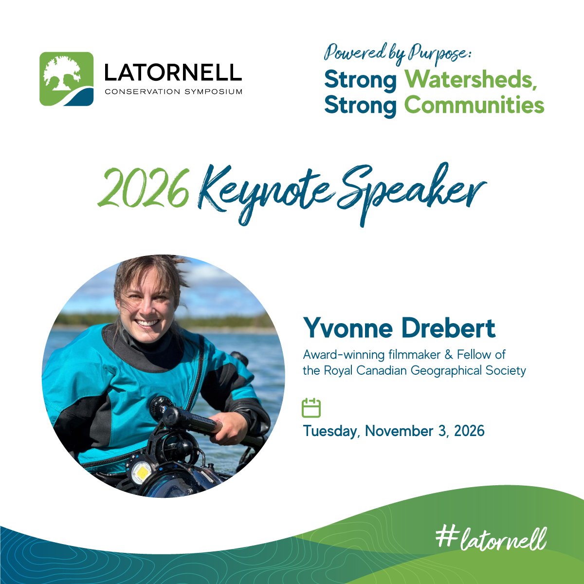 conont's tweet photo. Meet Yvonne Drebert, Day 1 keynote speaker at the 2026 Latornell Conservation Symposium! Founder of Inspired Planet and freshwater explorer. Register to learn how this Canadian filmmaker is using drones to explore the Great Lakes.
https://t.co/pQW2nSTRVx

@YvonneDrebert https://t.co/K5JR6luiQJ
