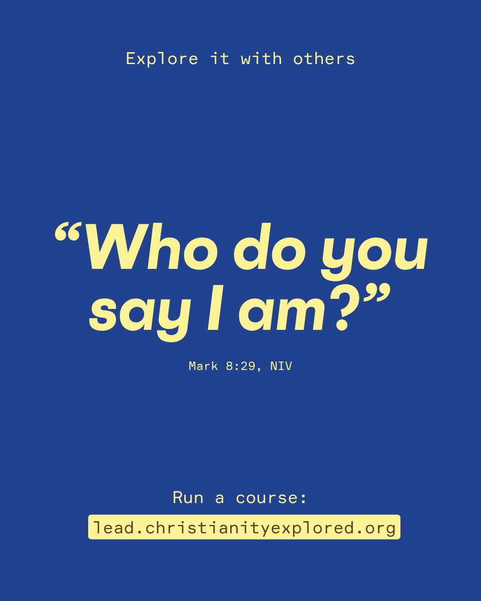 ChristExplored's tweet photo. Christianity Explored creates a space to explore the claims of Christianity and get to know more about Jesus.

Invite your guests to respond to Jesus' ultimate question:

‘Who do you say I am?’

Run the course for free. Get started: https://t.co/DJGyTGesV4 https://t.co/sE8FTO8ICT
