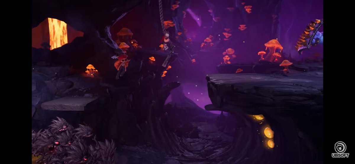 RaymanForSmash's tweet photo. @GamesCage_ Like the OG artsyle is timeless but the starting area was just more forest that we've seen in previous worlds and the caves are kinda plain

Meanwhile the starting area of retold looks very unique with the structes and pink plant life and the caves have a lilore color as well ❤️ https://t.co/p7FIMKP98B