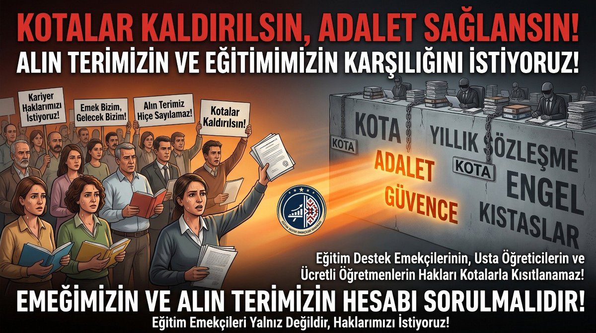 ZuleyjaB's tweet photo. #KotaDeğilHak
EĞİTİM DESTEK EMEKÇİLERİ https://t.co/DZAZSed3eW