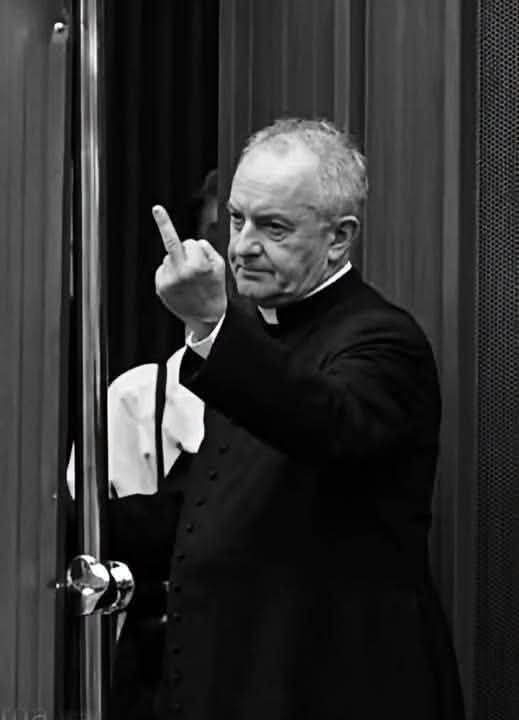 RadioGenoa's tweet photo. This is Father Giannicola Maria Simone. Milan rioters insulted him and flipped him off twice. He answered like this, blessing them. Italian national hero. https://t.co/uvORtNV61A