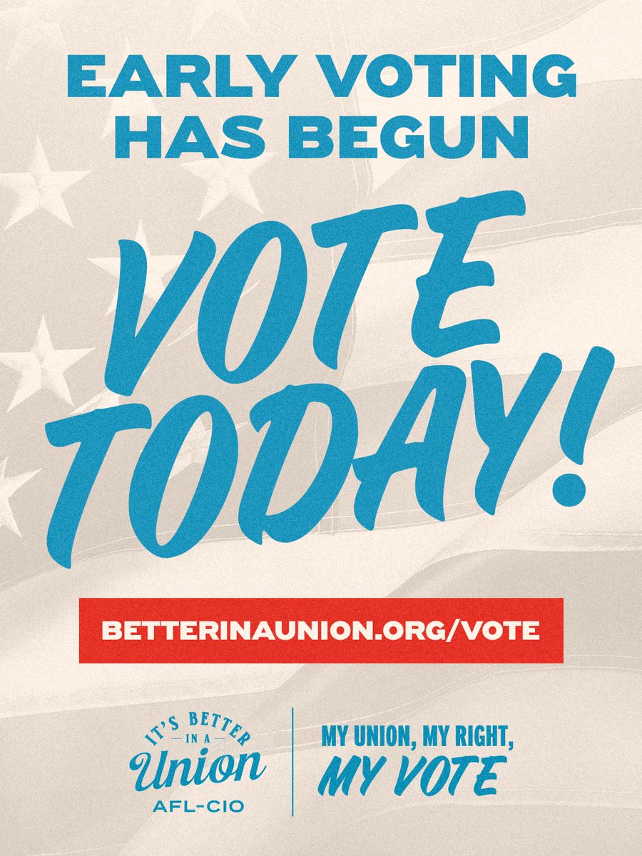 DCLabor's tweet photo. Early voting in Maryland has begun! Workers are ready to fight for an economy, a government and a country for the people, not for billionaires. Join us as we take our country back. Go to https://t.co/mzO7u5KwCY to make a plan to vote. https://t.co/q1CCE16sbd