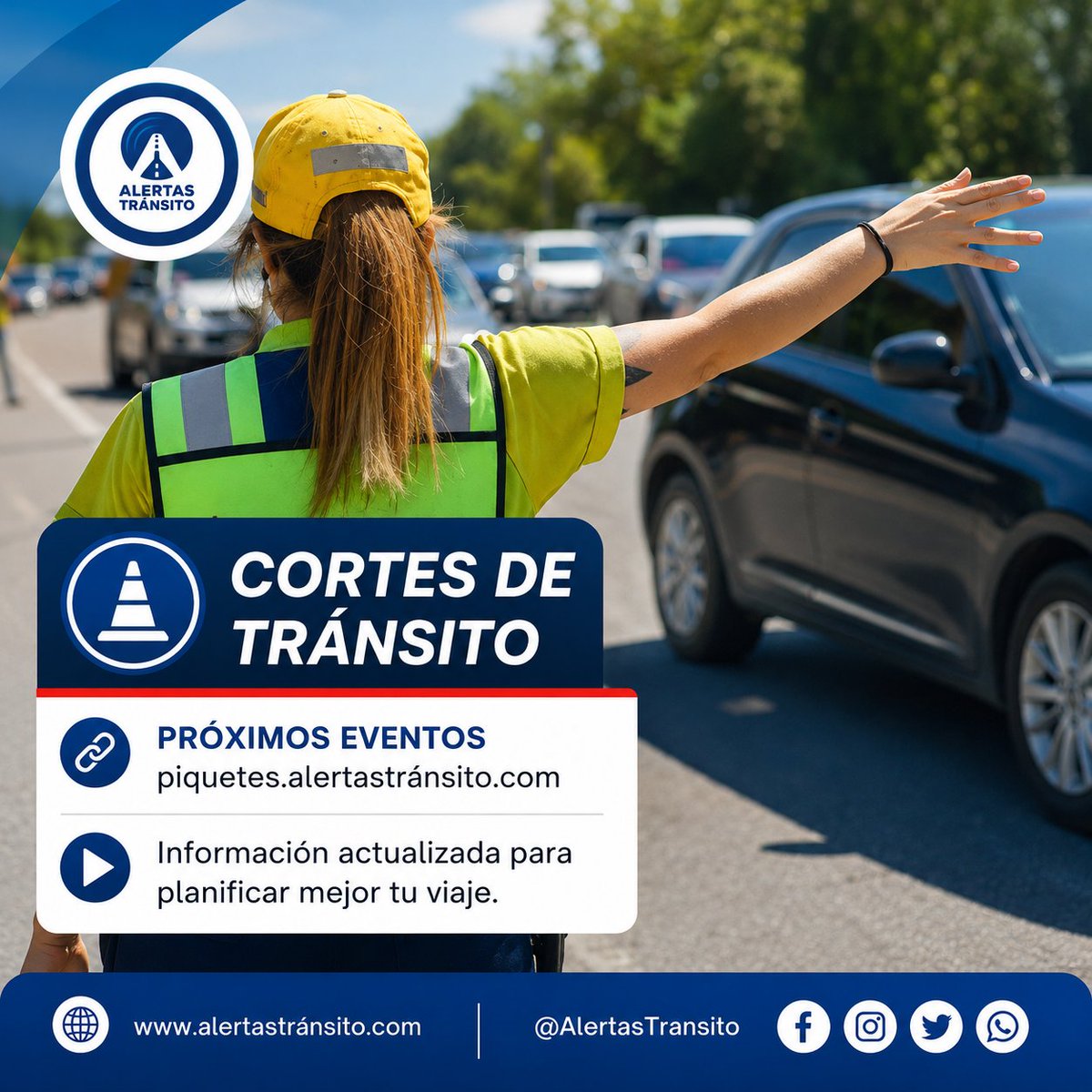 AlertasTransito's tweet photo. PRÓXIMOS EVENTOS
📆 24/10 Y 25/10
⛔ CORTES DE TRÁNSITO
+ info 🔗 https://t.co/CNR2ret3R6
.

❤️ El servicio es GRATUITO
Si querés colaborar con el proyecto, podés hacerlo con un aporte voluntario.
Alias MP: https://t.co/o2dax29W0f
#AlertasTransito https://t.co/1UIuSuhFIP
