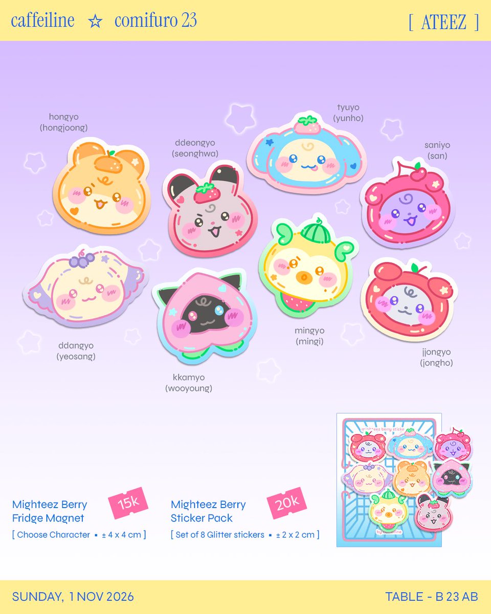 caffeiline_'s tweet photo. [ 💙 &amp; 🔄 are appreciated! ]
 
💎 my #CF23 OTS catalog is here!
📍table B 23 (day 2) with @eennooy 
🌟 aespa, ateez, &amp; original art

don’t forget to visit us!!! ( ദ്ദി ˙ ᗜ ˙ )

-
#comifuro #comifuro23 #cf23catalogue #comifuro23catalogue https://t.co/gcEeHJQAjB