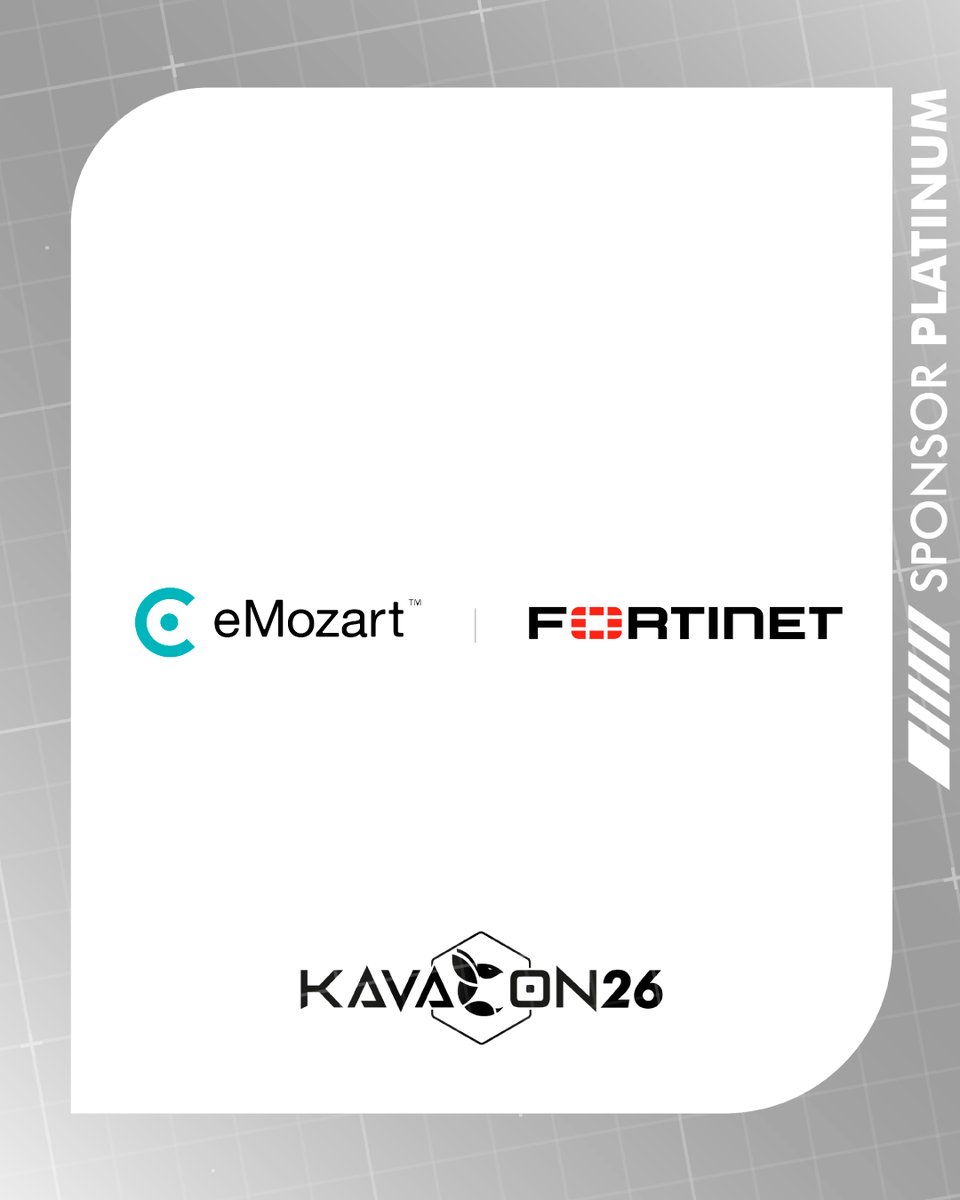 KavaConPy's tweet photo. NUEVOS ALIADOS EN EL SISTEMA KAVACON 2026 🔐🚀

¡Les damos la bienvenida como Sponsor Platinum a eMOZART + FORTINET! 💎⚡

Más conexiones, más innovación y una red que sigue creciendo para impulsar el futuro de la ciberseguridad 💻 https://t.co/EWBAhZQaa6