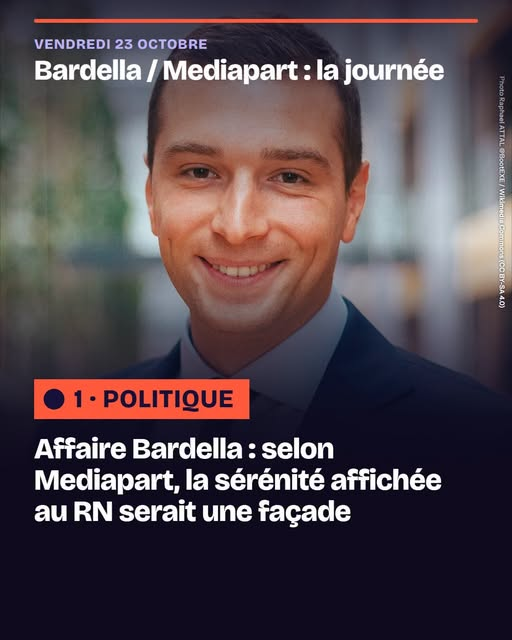 Mapi421's tweet photo. Selon Mediapart, le Rassemblement national afficherait une sérénité de façade après la publication d'écrits antisémites attribués à Jordan Bardella.
Le site titre « Personne ne croit en l'innocence de Jordan ». Selon Mediapart, ce propos est rapporté au sein du parti. https://t.co/DGitwf3rwp