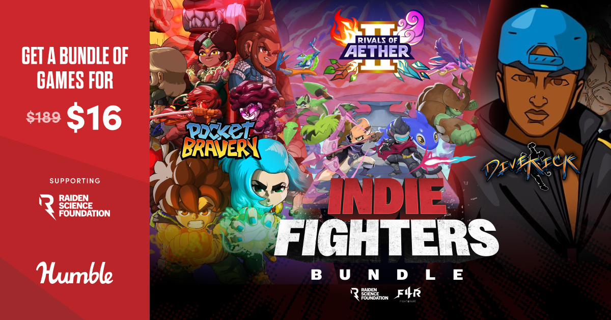 humble's tweet photo. Divekick distills the essence of the fighting game genre into just two buttons with no d-pad directional movement.

The Humble Indie Fighters Bundle supports @Fight4Rare | https://t.co/if38BmX4XY https://t.co/Yl9psMPftg