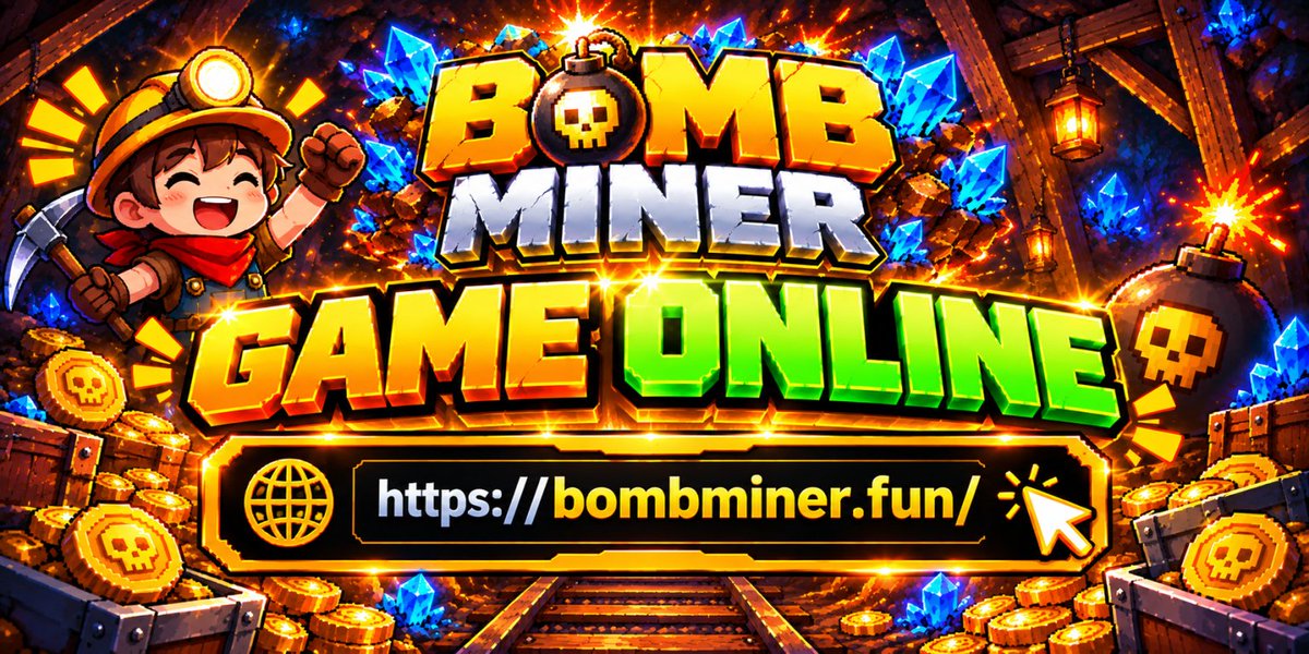 BombMiner's tweet photo. 💣 GAME ONLINE! 💣

💣 PLAY NOW: https://t.co/lUtQRn0S3H

🔥Jump into the mines, collect rewards, and start your Bomb Miner journey today! 🔥

#p2e #Solana #pumpFun https://t.co/Jc0NaHT3Wy