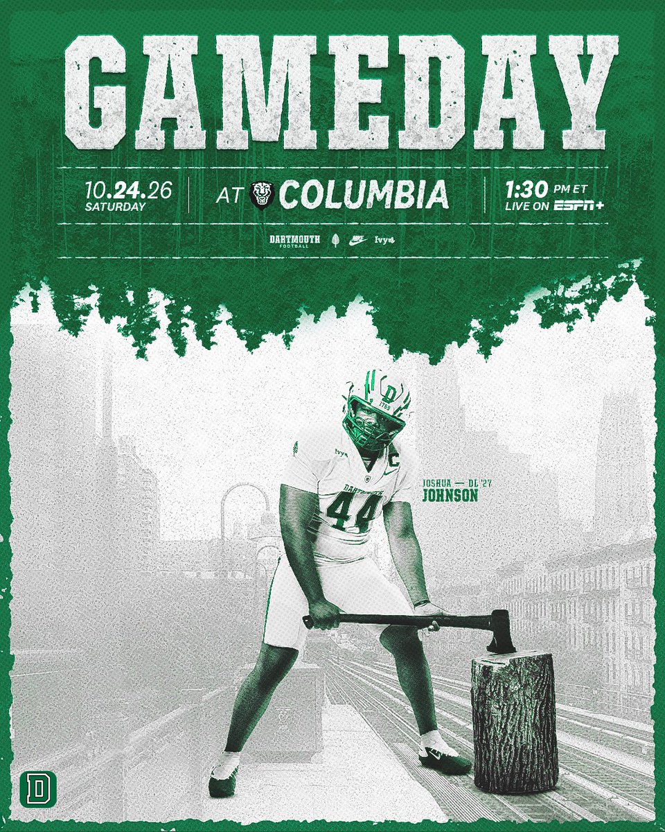 DartmouthFTBL's tweet photo. Back to Ivy action against Columbia!

📍: New York, N.Y.
🕕: 1:30 PM
💻: https://t.co/hnE1oOJ8Le
🌎: https://t.co/ugafcSy87C
📊: https://t.co/og899TisdK
🎙️: https://t.co/pX1vzNtCn1
🎟️: https://t.co/Y0fFJ2FuIG

#GoBigGreen | #TheWoods 🌲 https://t.co/uMysPB2Gmz