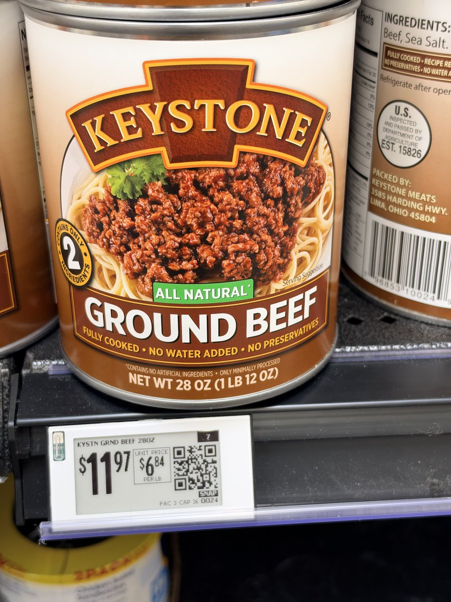 tizintest's tweet photo. You can buy ground beef already cooked and drained at Walmart for 10 cents more per pound than the raw ground beef which you have to then cook yourself. $6.74 vs $6.84. Sounds like a no-brainer. https://t.co/vZjK4cFeuK