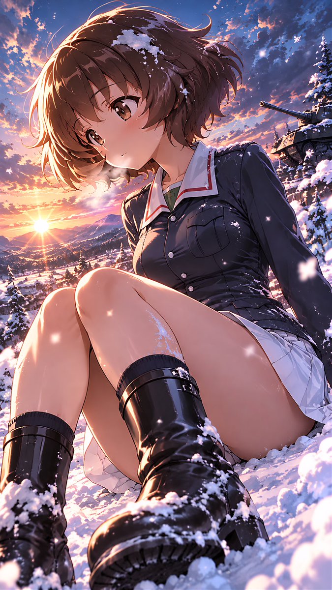 4XwYlcAfyc22328's tweet photo. 【夕暮れの戦車道でみんなを優しく誘惑する3人🌸】
みほ「私の戦車、一番近くの特等席で一緒に乗っていきませんか？」

沙織「みんな！今日の私の格好、世界で一番可愛いって言ってほしいなっ❤️」

優花里「殿！みんなとの雪山偵察……すっごくあったかくて、幸せです！」
#ガルパン https://t.co/vke68bbr9j