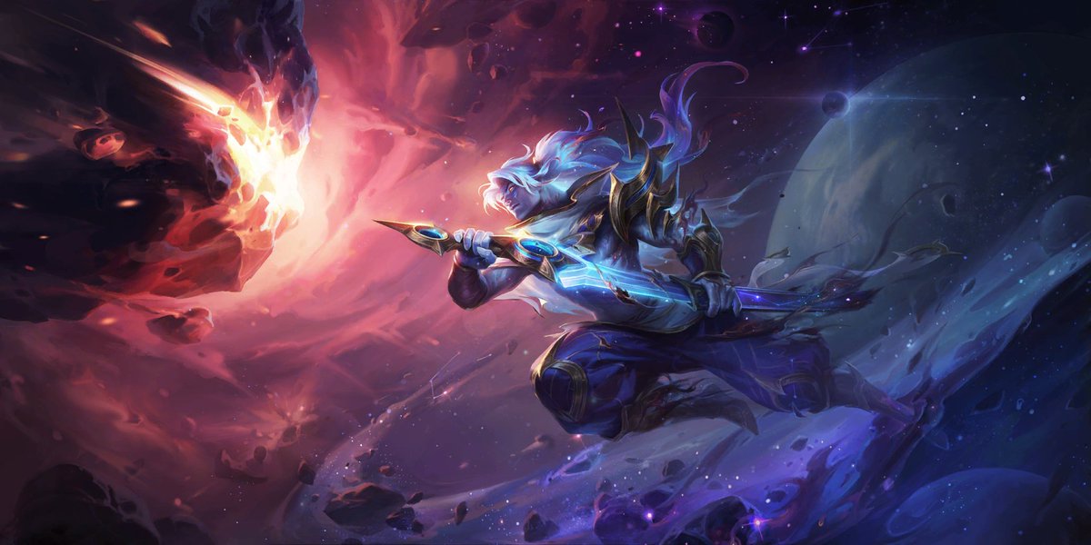 JumaraloHexCore's tweet photo. The YouTube trailer description for 2XKO skins confirms that the Yasuo skin is the same one from Legends of Runeterra (Cosmic Zephyr Yasuo) and that the Blitzcrank skin is named Cosmic Diviner Blitzcrank. https://t.co/KQXtRo7yQx