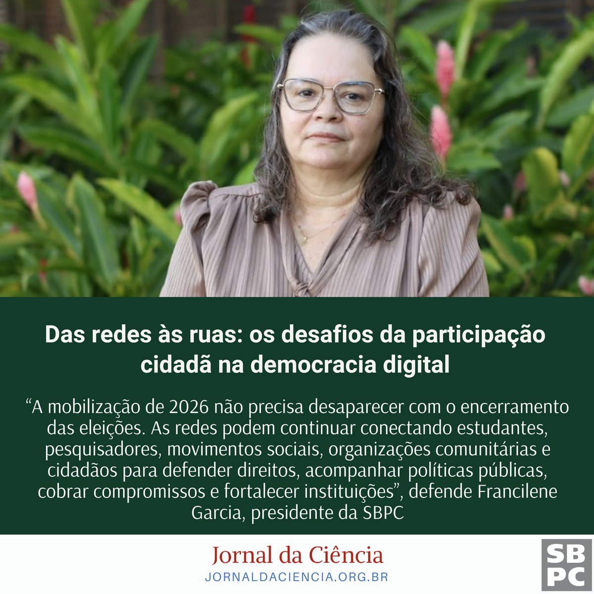 SBPCnet's tweet photo. Das redes às ruas: os desafios da participação cidadã na democracia digital

Leia no #JornalDaCiência:
https://t.co/GWcNHejM4y https://t.co/u0nz66PrBd