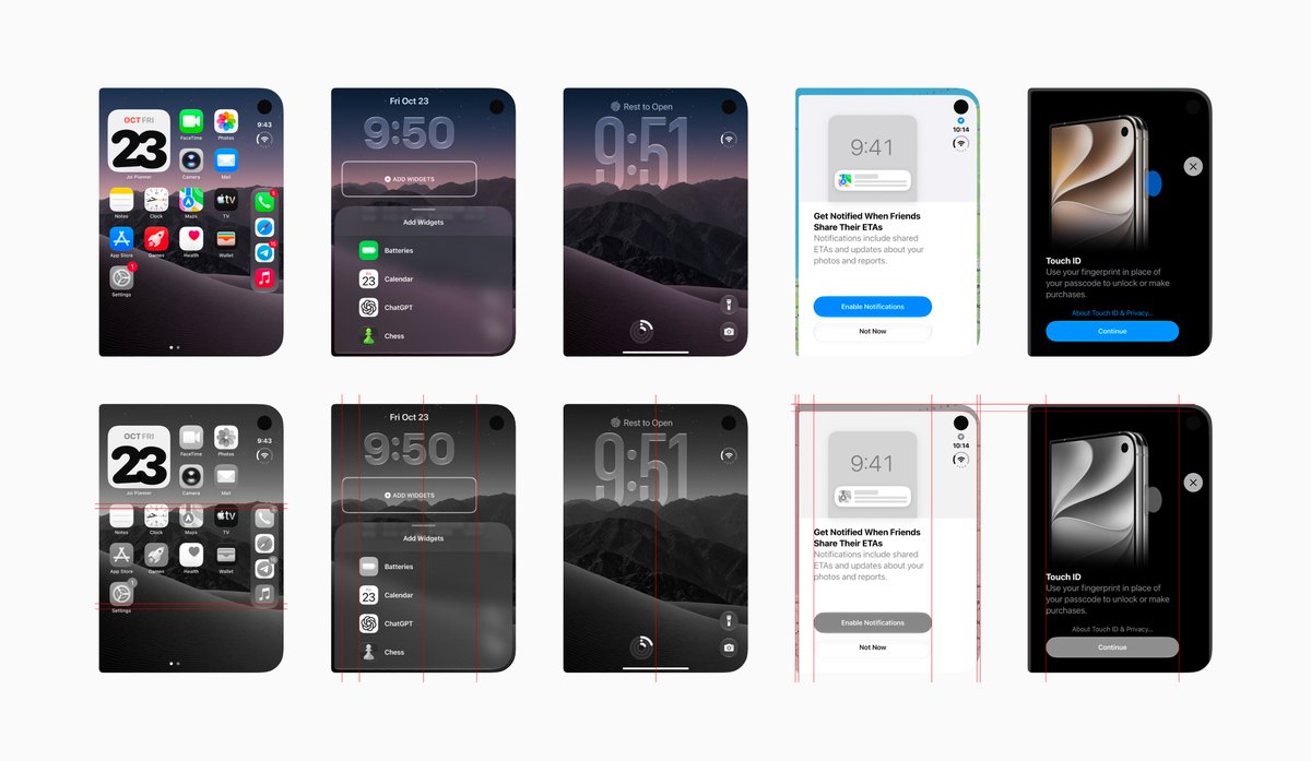 sekachov's tweet photo. design wise i have never been more uninspired by anything apple has released in the last 20 years.

it’s not just the 'apps aren’t adapted yet' problem (and the irony is that in most cases the apps that haven’t been adapted look better than the ones that have) or the usual first iteration issues. it’s a series of fundamentally weird design choices that make it impossible to even come up with nice layouts. there are screens where nothing aligns with anything, buttons floating around randomly. forget about symmetry. like, forever. it’s not even a concept anymore.

not a single screen on the main display has made me think, 'oh, that looks neat' (or balanced, or at least makes sense from an IA perspective). everything is just...random.

but yeah, a nice opening animation (that you barely ever actually see), a cool combo status bar (that most of the time just sits there all alone, taking up 1/5 of the screen’s width), and a nice click when opening or closing it (no comments here, the click is actually nice).