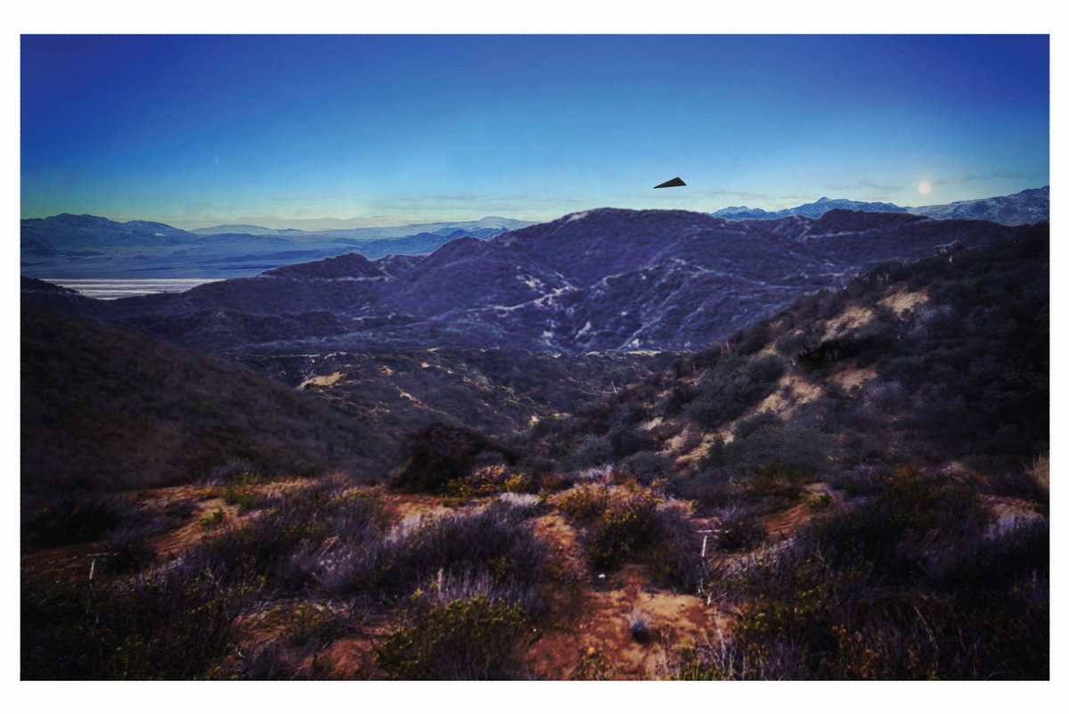 ProbedSpace's tweet photo. A silent black triangle, seen by eye and through a thermal device.

A 2026 FBI report in Release 07 records two agents' account of a rapid climb and descent. The landscape image is an illustration in the file, not a thermal frame.

https://t.co/BUC45DowWq https://t.co/QsLxdy9n6r
