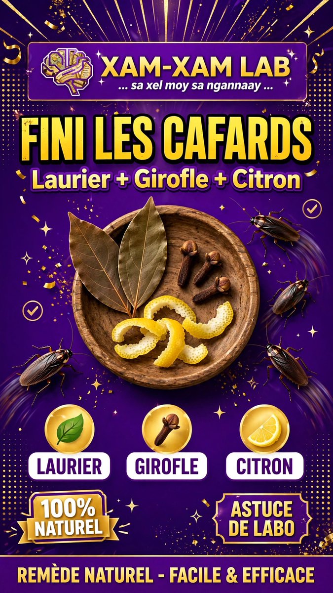 MoussaIbnAlHas1's tweet photo. Je te présente en images 5 astuces naturelles anti cafards que je t’ai déjà enseigné.

#cafard #astuce #faitmaison #dıy #tutoriel https://t.co/nZGXafUHjy