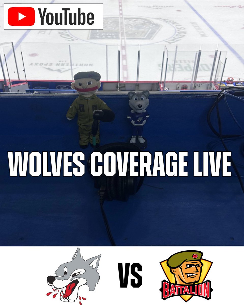 Sudbury_Wolves's tweet photo. LIVE ON OUR YOUTUBE CHANNEL TUNE IN!

Lots of exciting giveaways and much more!   

📻: https://t.co/dVkReqlOdY

#FiftyFiveFierce | #WolvesNation https://t.co/nsuj9I8MwF