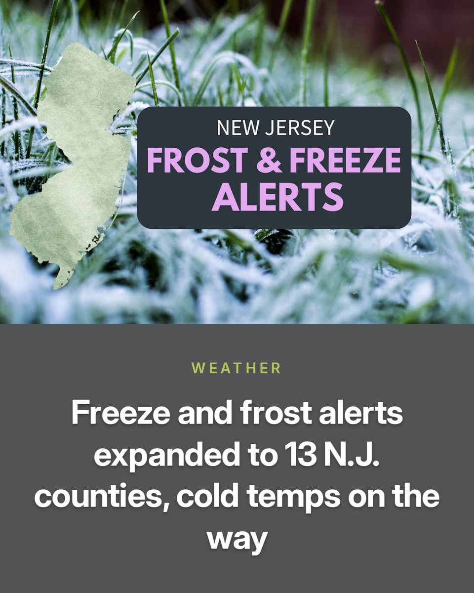 njdotcom's tweet photo. The coldest temperatures are expected overnight Friday through 9 a.m. Saturday. Read more here 👉 https://t.co/kiWRdlJ6wc https://t.co/kZtGFq375u