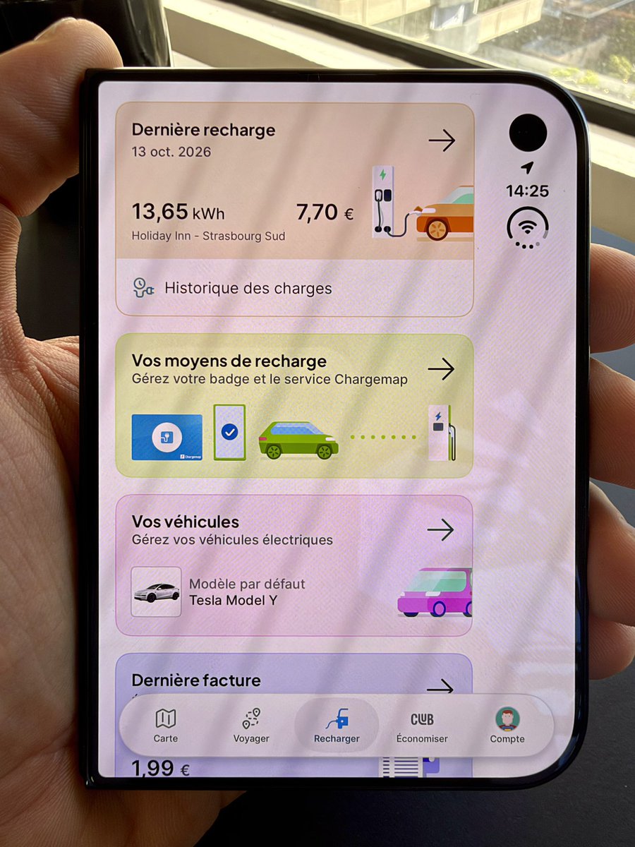 Shain's tweet photo. First shots of the @Chargemap app on the iPhone Duo 🙂 https://t.co/v9EgCPFB87