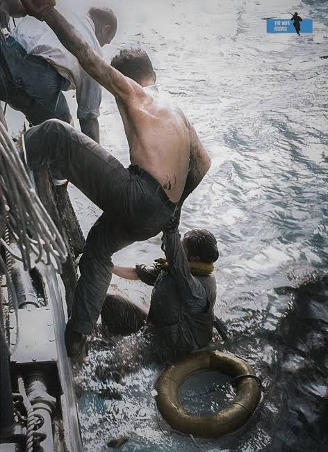kershaw_alex's tweet photo. Can't locate a single US Navy survivor from the biggest naval battle of all time, which started today: the Battle of Leyte Gulf.  Not one. Not one of the legendary 1,700 Tin Can Sailors. Not one from the entire US naval force. All gone. https://t.co/zTaEb0vfCN