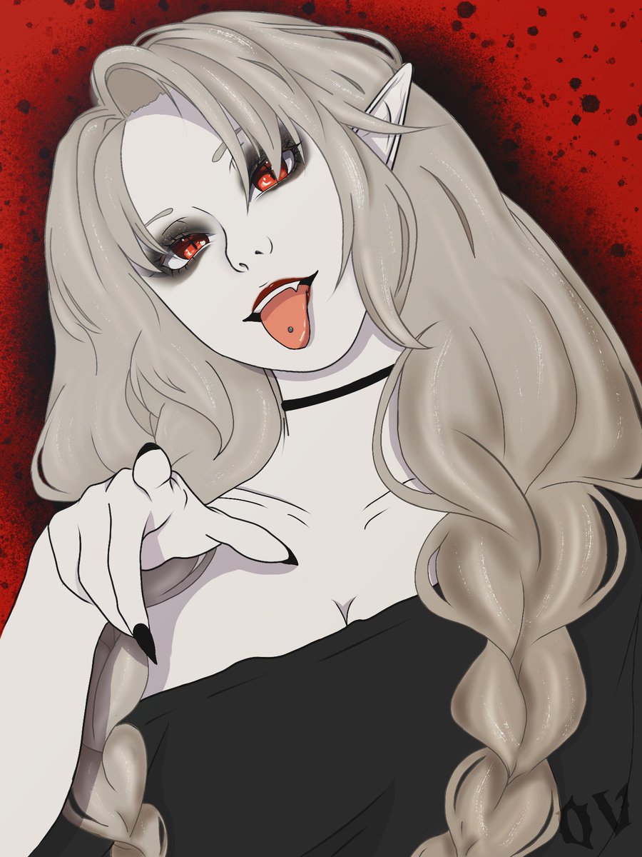 LilOValentine's tweet photo. I finished my first art piece in over a year ;u; 
I am proud of myself! 

What do you think? 🫀

#ValentinesBounty https://t.co/p7PmNpmTVf