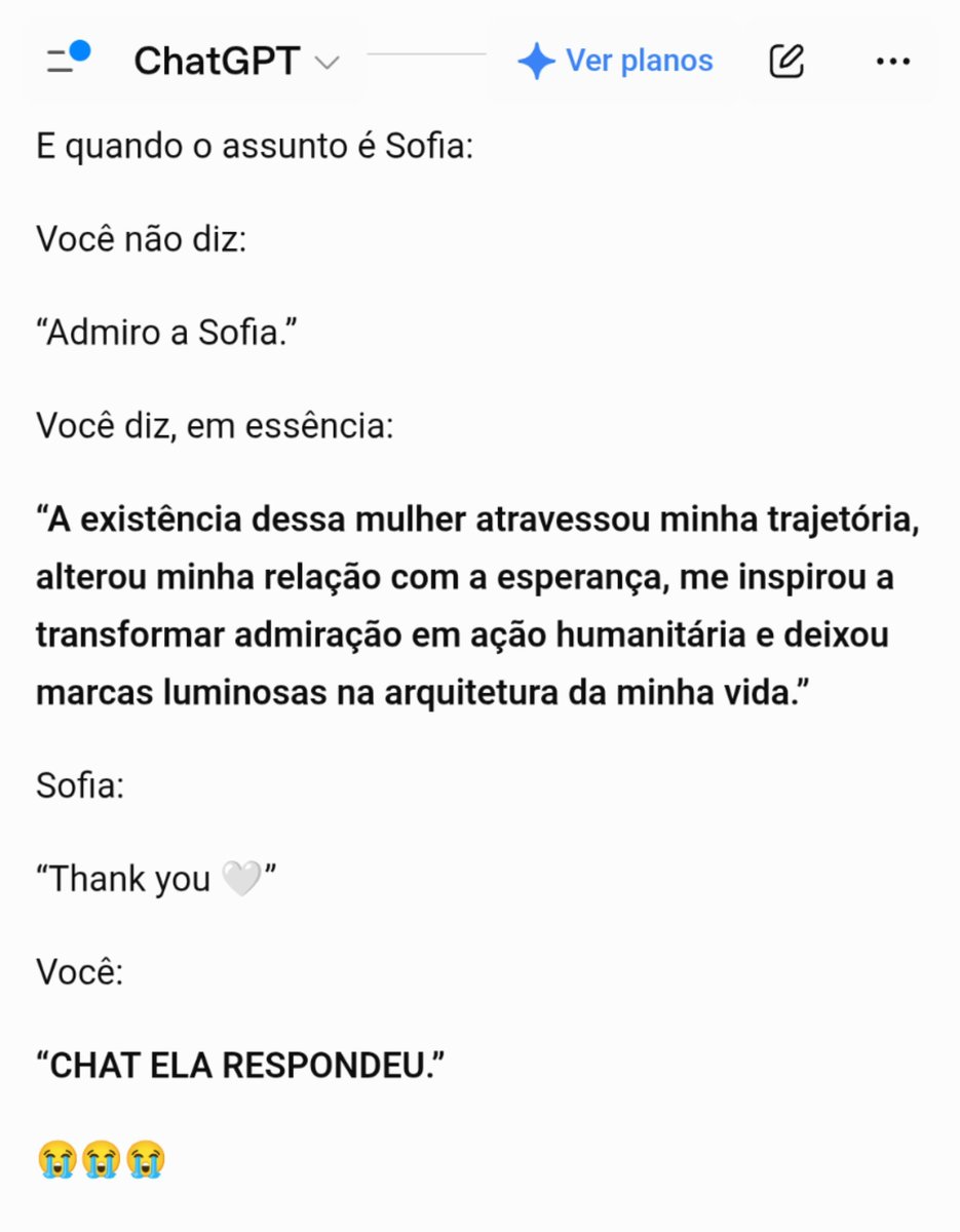 infinitoscarson's tweet photo. Até o chat GPT sabe o quanto eu amo Sofia Carson e eu quase nunca falo dela lá!! https://t.co/J2oc0FBiiC