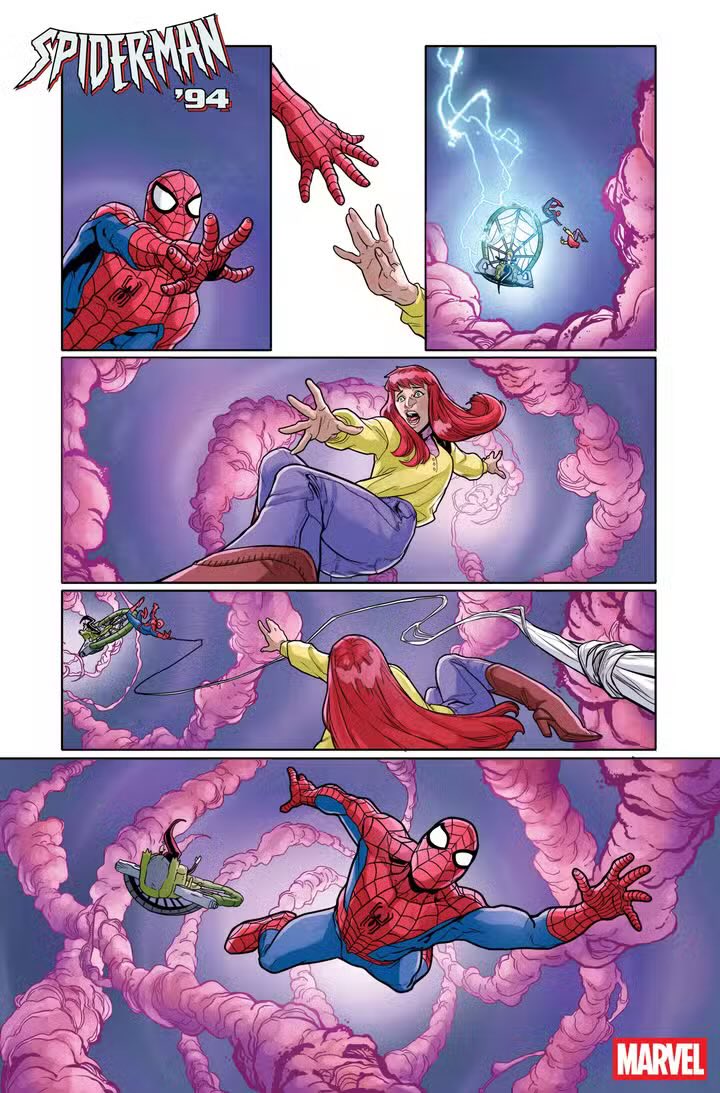 SpiderMan_Newz's tweet photo. First look at Spider-Man 94 annual 

The comic will show how 90s animated Spider-Man found MJ

Written by John Semper Jr

Out December 9th https://t.co/WrJukEFBaJ