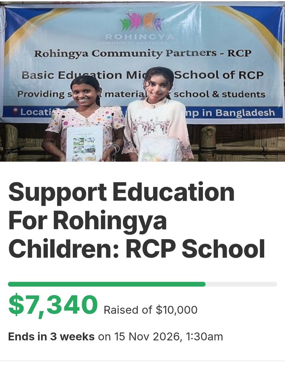 solimullah757's tweet photo. Hello friends,
The left amount is our final goal for the school and our school depends on your contribution. If you care about our students and education please donate or share. Every bit helps!
https://t.co/um54DLXz4s https://t.co/afMEtPXOhA
